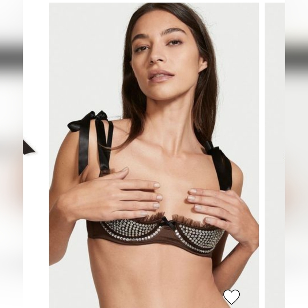 COPY - Dream Angels Quarter Cup Balconette Bra with rhinestone embellishment